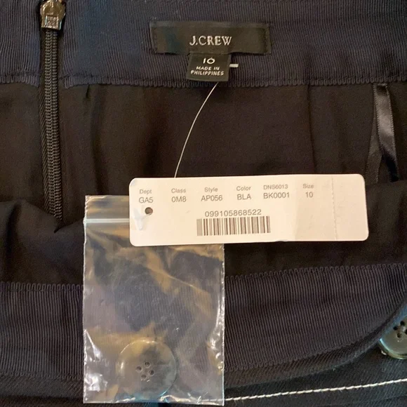 J Crew black mini skirt with pockets AP056 sz 10 - Picture 4 of 6